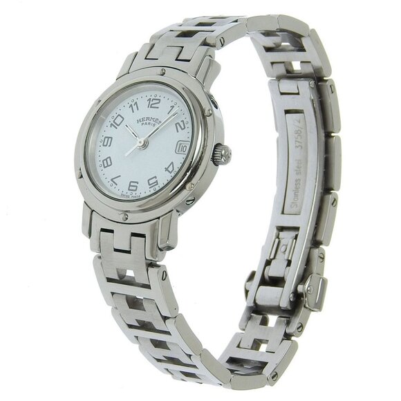 HERMES Clipper Watches CL4.210 WhiteDial Stainless Steel Quartz Analog - Picture 2 of 9